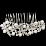 Accesoriu modern pentru decor par CA015SS Argintiu cu cristale si perle Accesoriu modern pentru decor par CA015SS Argintiu cu cristale si perle